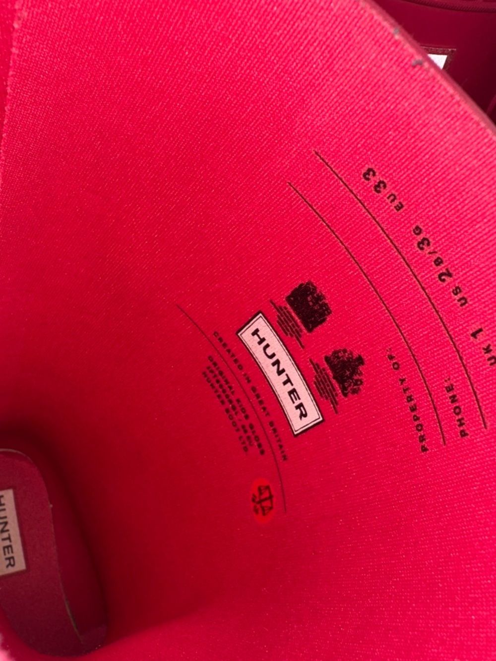 Hunter Pink Tall Rain Boots Size 2 - Picture 4 of 7
